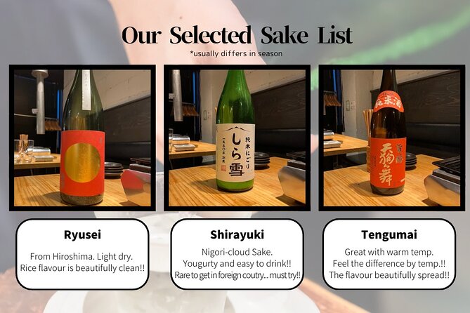 10 kinds Sake Tasting Experience in Tsukiji with local!! - Is $62.40 a fair price?