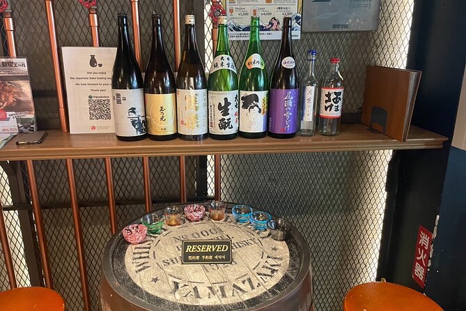 Casual Japanese SAKE tasting and snack experience in Kabukicho - Eight sakes in one easy Kabukicho session