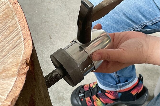 Private Pewter Sake Cup Experience with a Kyoto Artisan - Choosing a hammer and making the first marks