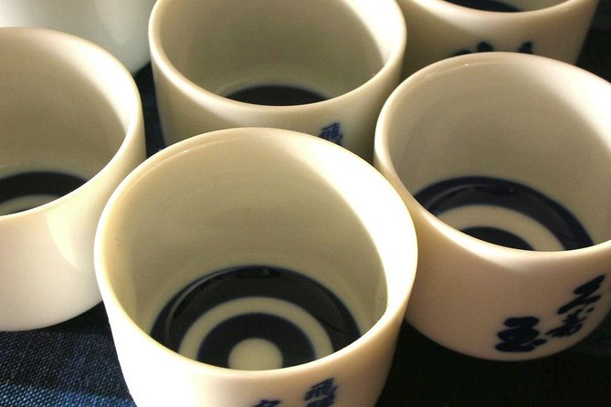 Sake Tasting Tour - Funasaka Shuzo: sake in a courtyard